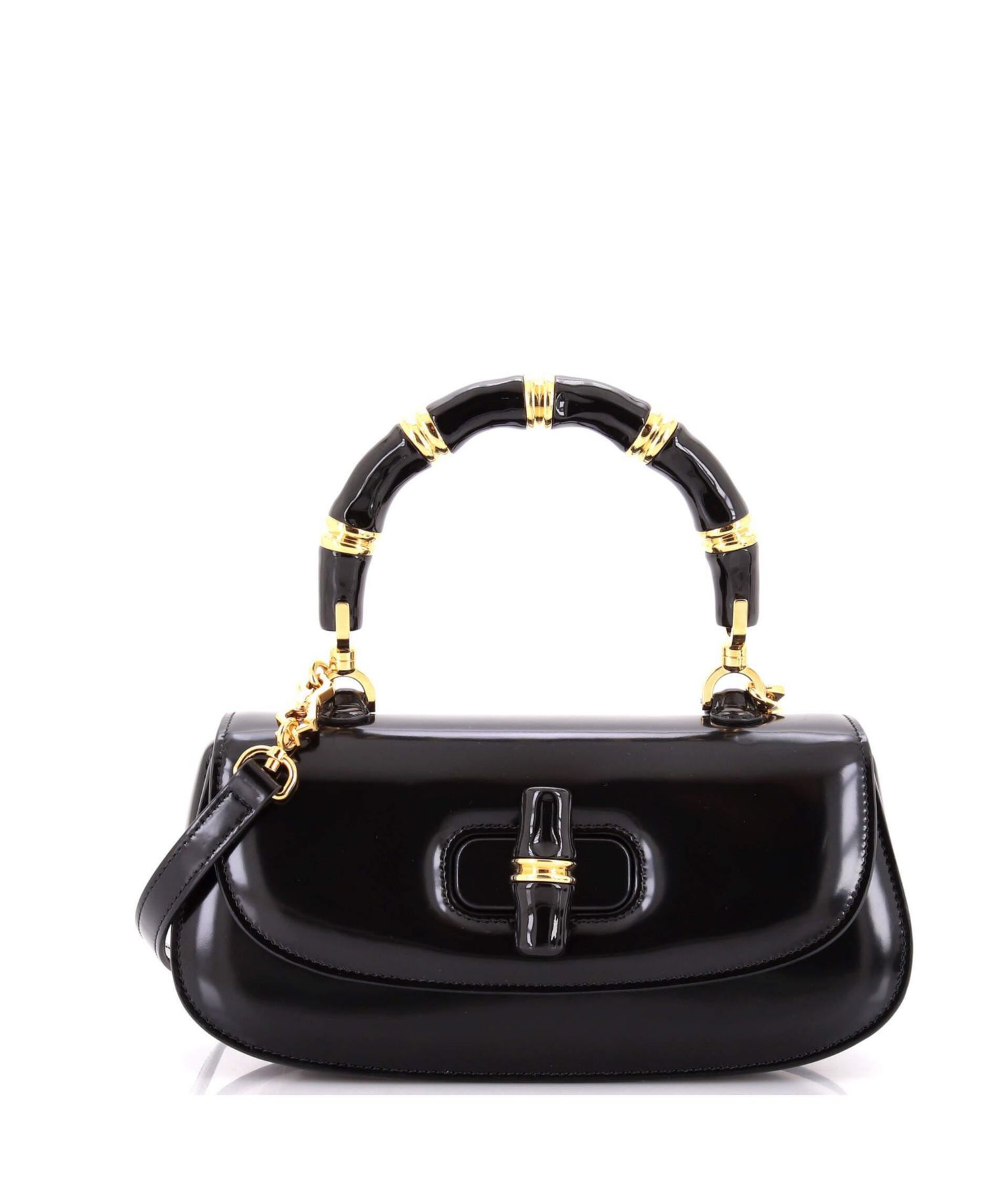Medium Bamboo Diva Top Handle Bag Polished Leather