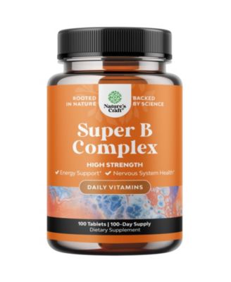 Super Vitamin B Complex with Thiamin, Riboflavin, Niacin, B6, B12 and Folate, 100 Tablets