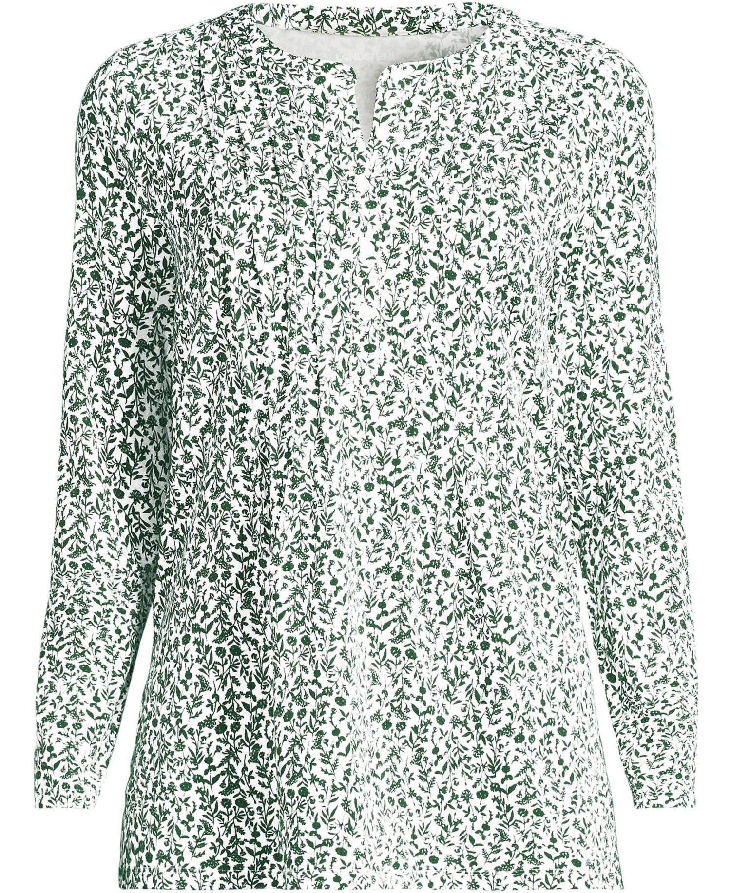 Women's Long-Sleeve Pintuck Tunic Blouse