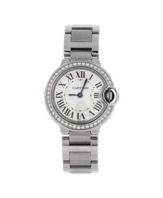Ballon Bleu de Cartier Quartz Watch in Stainless Steel with Diamond Bezel 28mm