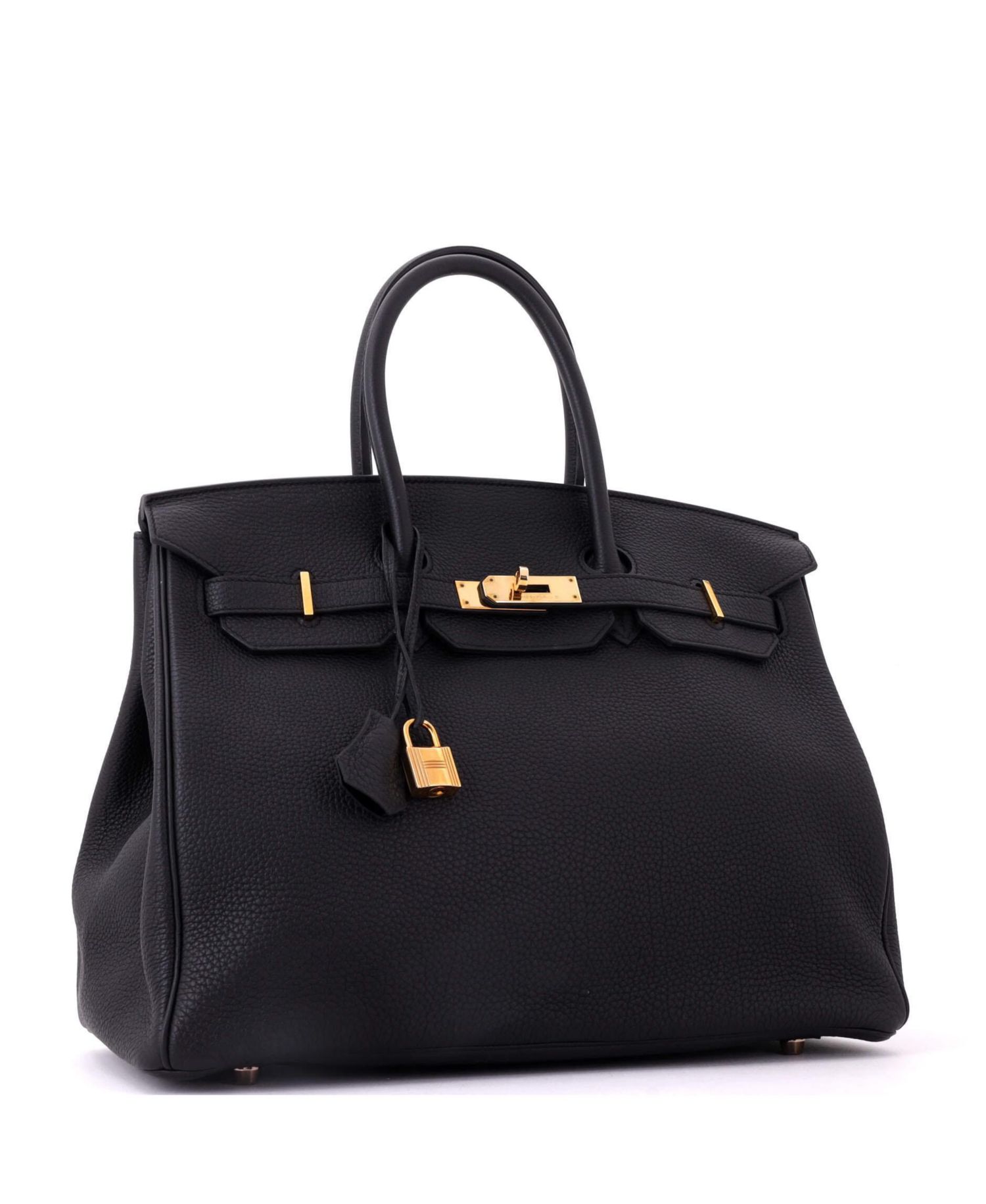 Pre-Owned Hermes Birkin 35 Handbag Black Togo with Rose Gold Hardware