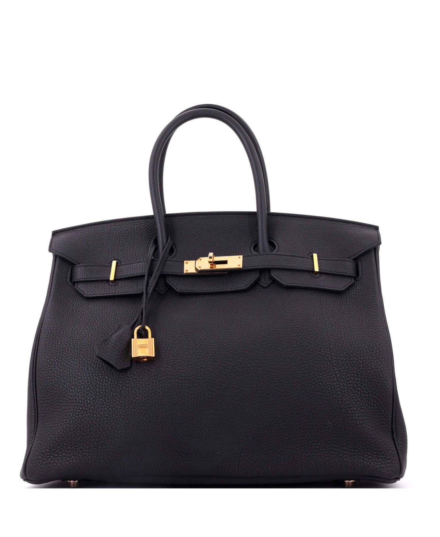 Pre-Owned Hermes Birkin 35 Handbag Black Togo with Rose Gold Hardware