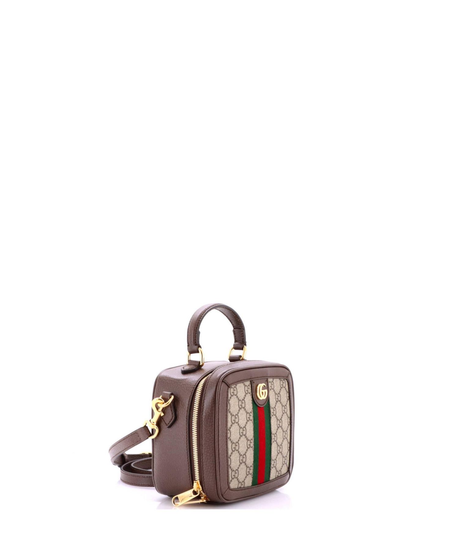 Mini Ophidia Zip Around Top Handle Bag GG Coated Canvas with Leather
