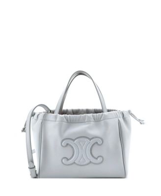 Cuir Triomphe Cabas Leather Drawstring Tote