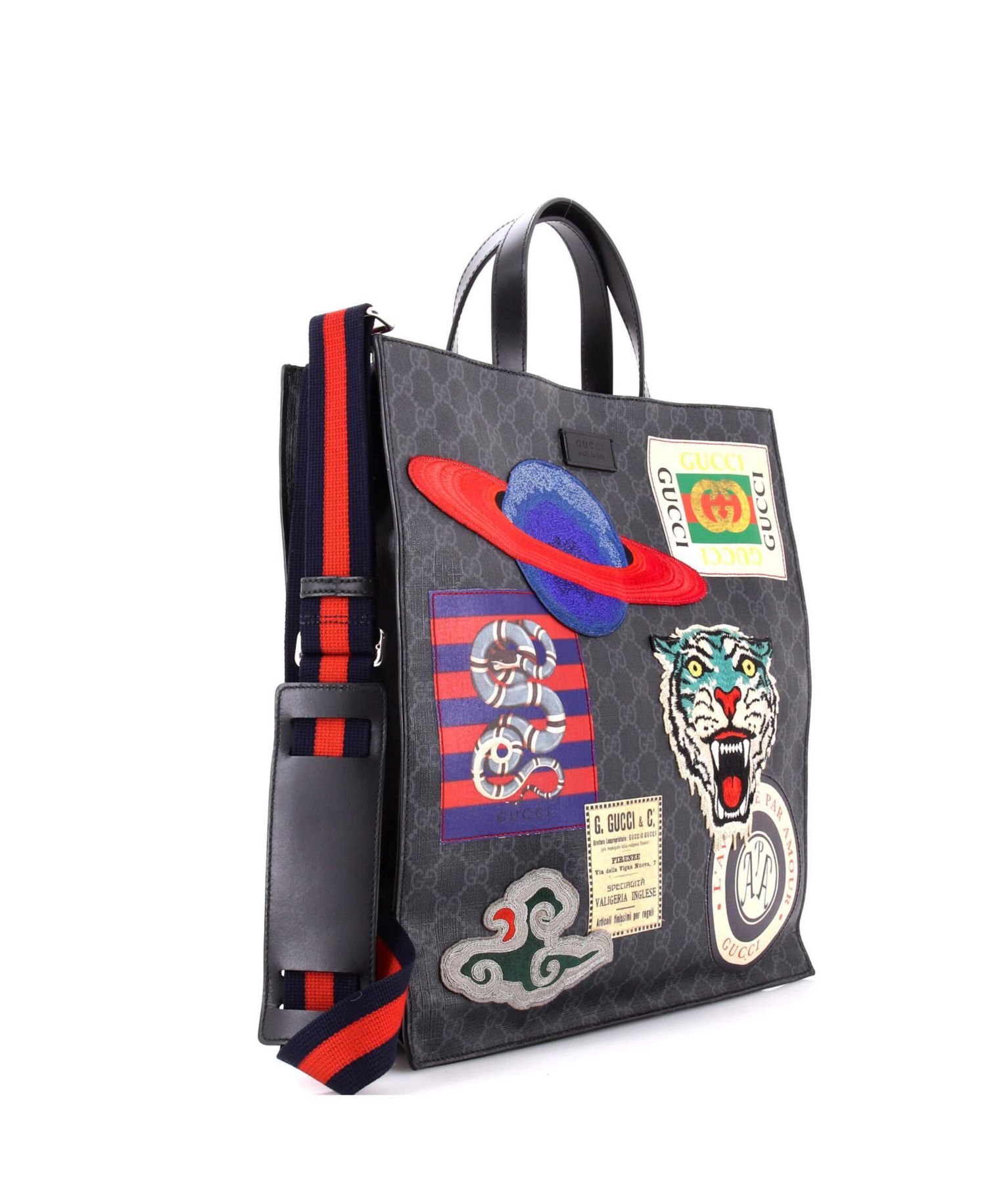 North South Courrier Convertible GG Coated Canvas Tote