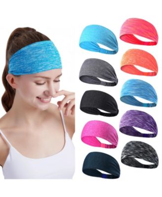 Elastic Athletic Sports Headbands Non Slip Wicking 10 Pack Unisex For Yoga Running Fitness