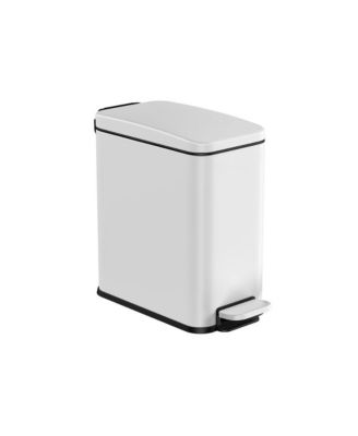 Small Gallon Trash Bin with Lid Compact and Convenient for Home or Office Use-White