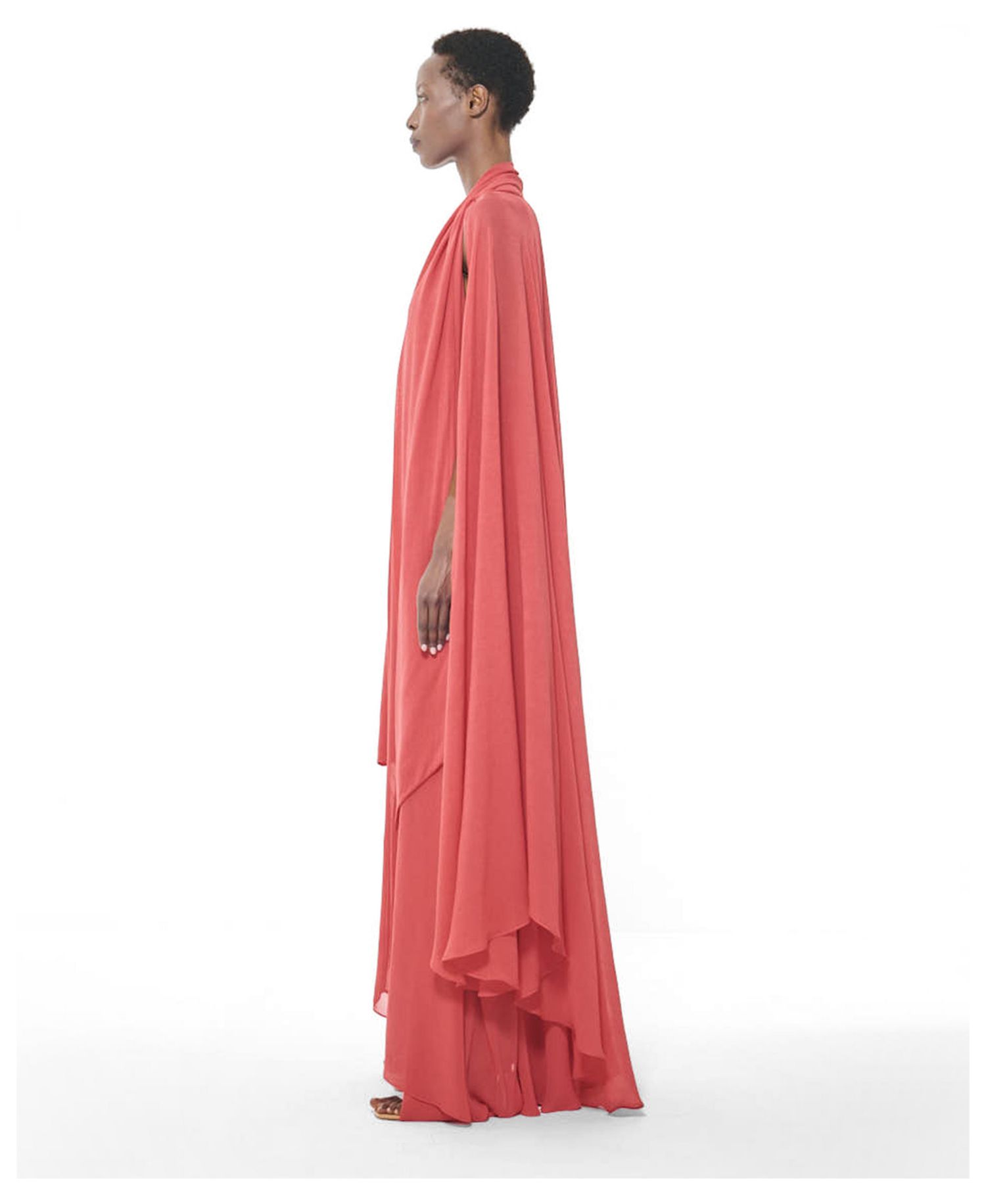 Women's Cape Detail Maxi Loose-Fit Sleeveless Kaftan