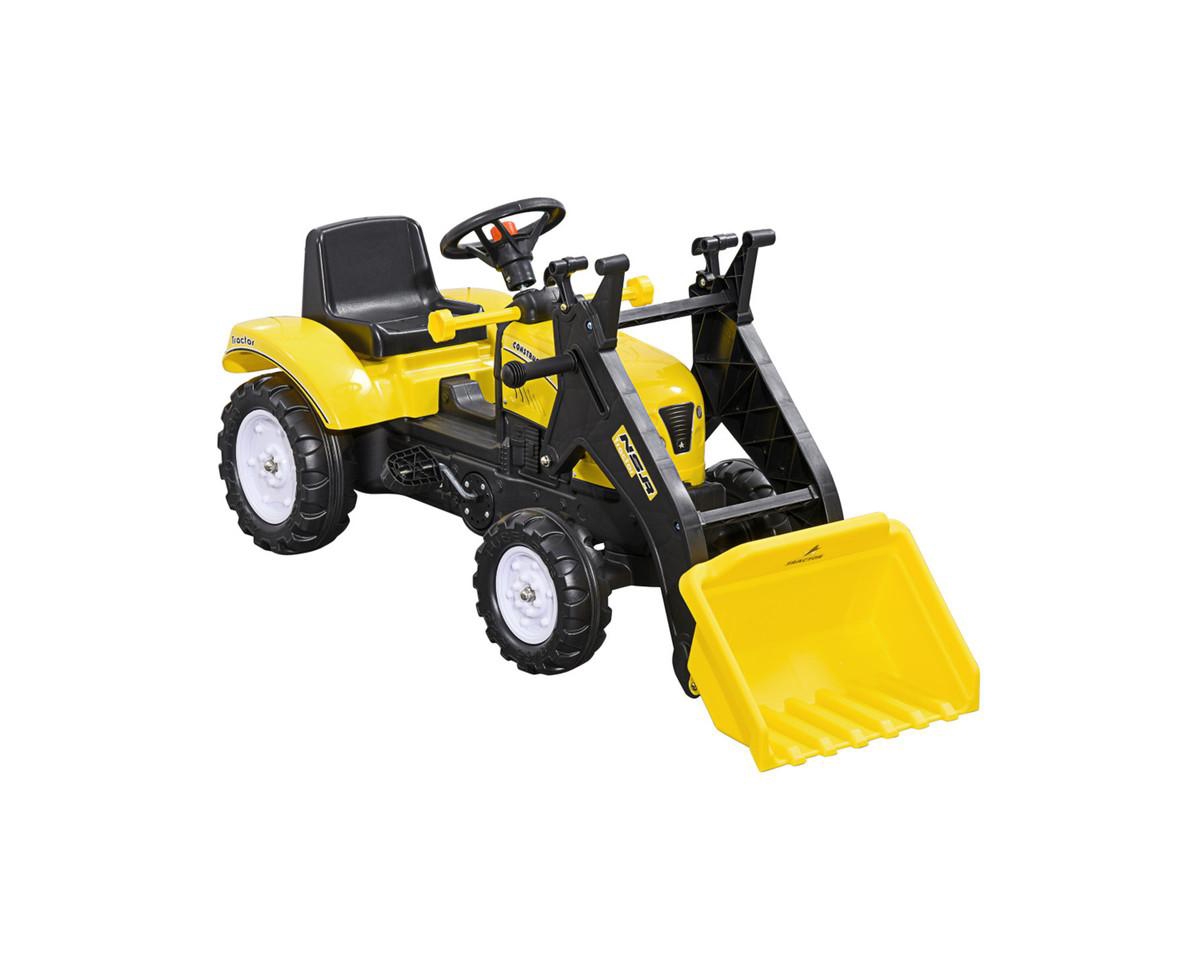 Yobtop Kids Manual Pedal Ride-On Excavator with Front Loader Digger, 77 Lbs Capacity, Ages 3+