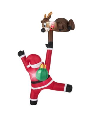 8.5 FT Christmas Inflatable Reindeer and Climbing Santa Claus, Indoor/Outdoor