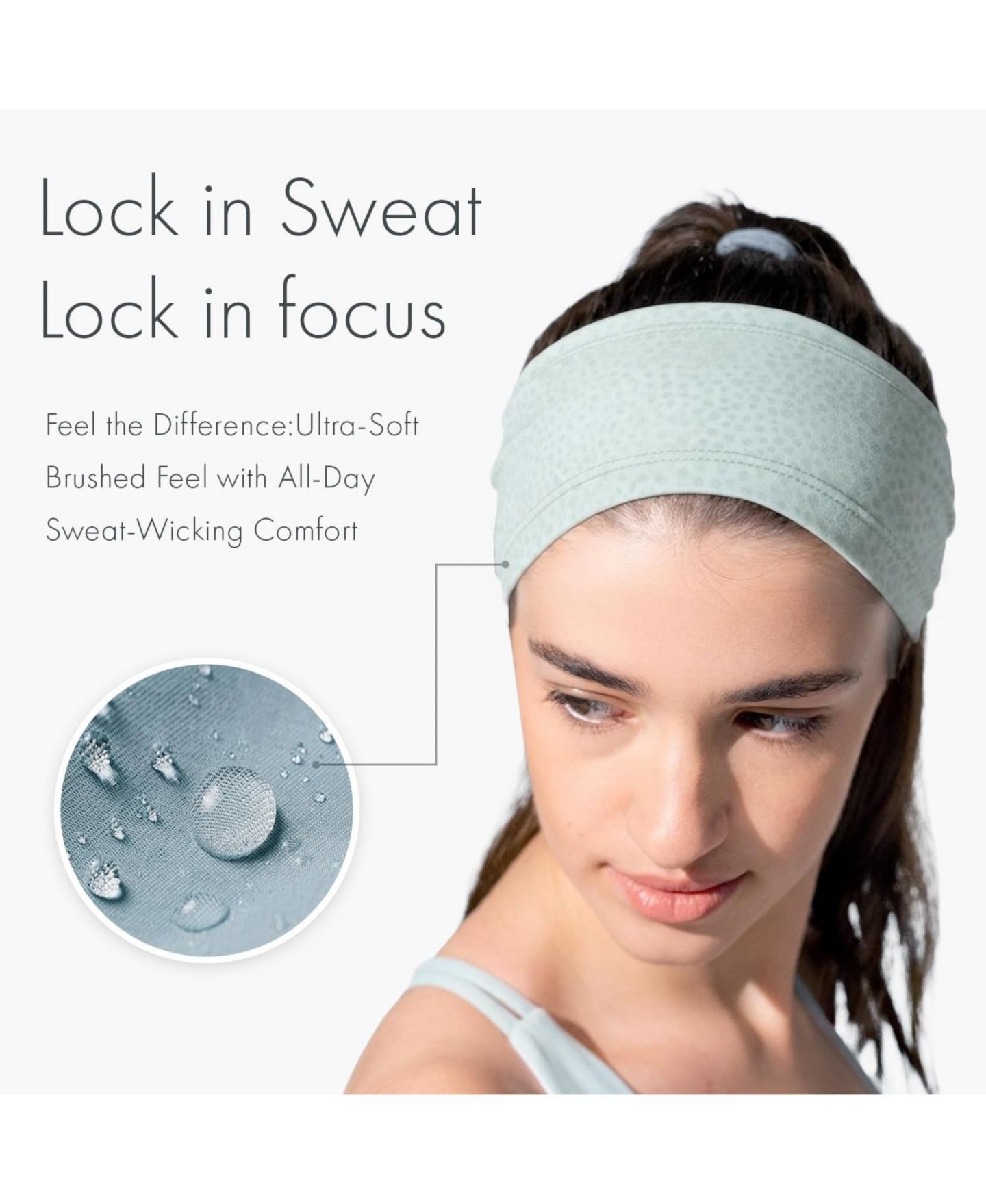Женские аксессуары для волос peneyon 4-Way Stretch No-Slip Headbands, 2-Pack, цвет: Зелёный / Мокко — фото 3