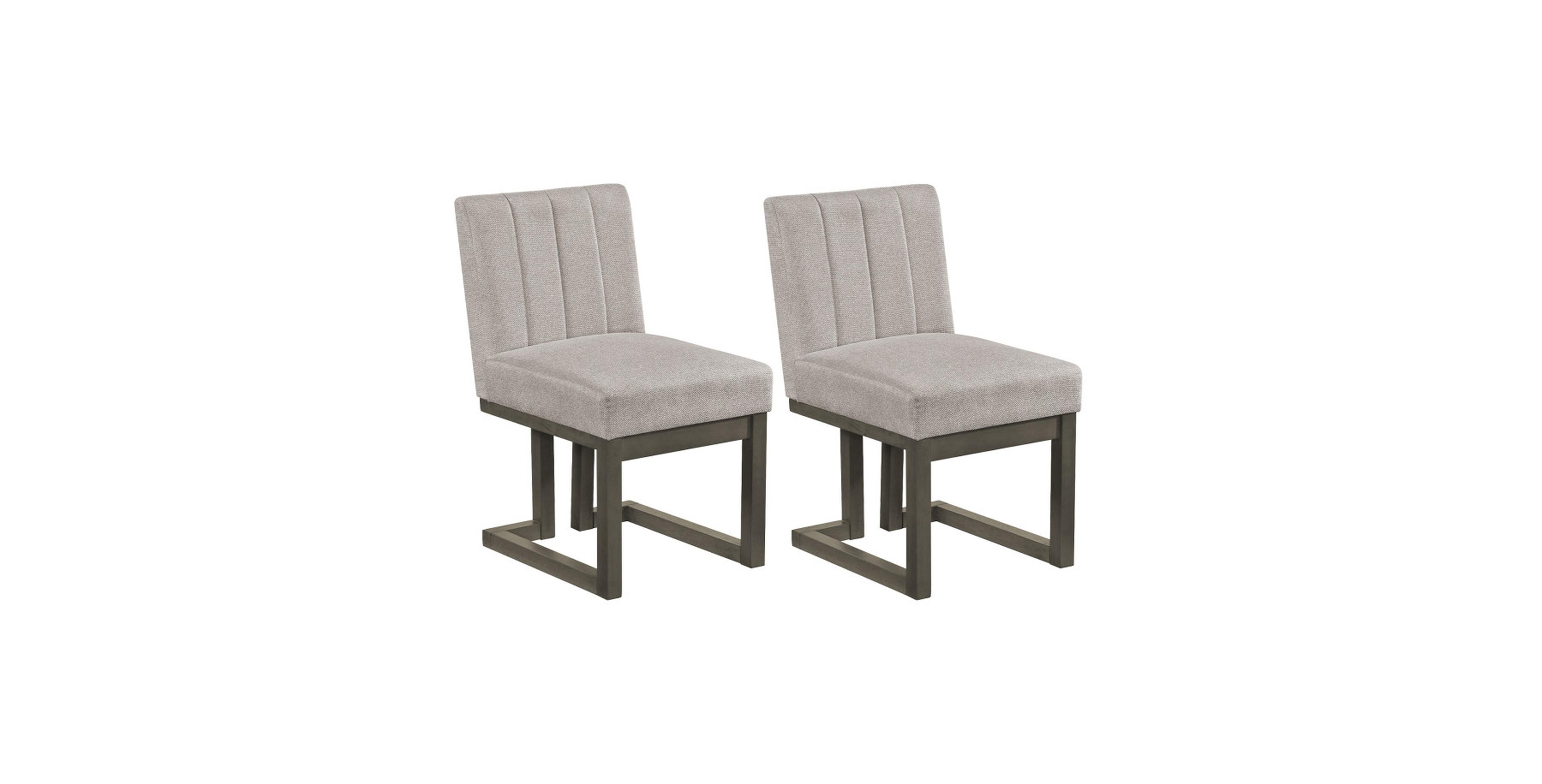 Gouun Farmhouse Fabric Dining Chairs Set of 2 with 5.5 Inch Thickened Seat