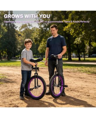 20" Mountain Unicycle 2.4" All-Terrain Wide Tire and Organized Gear Carry Bag Kit for Teens and Adults