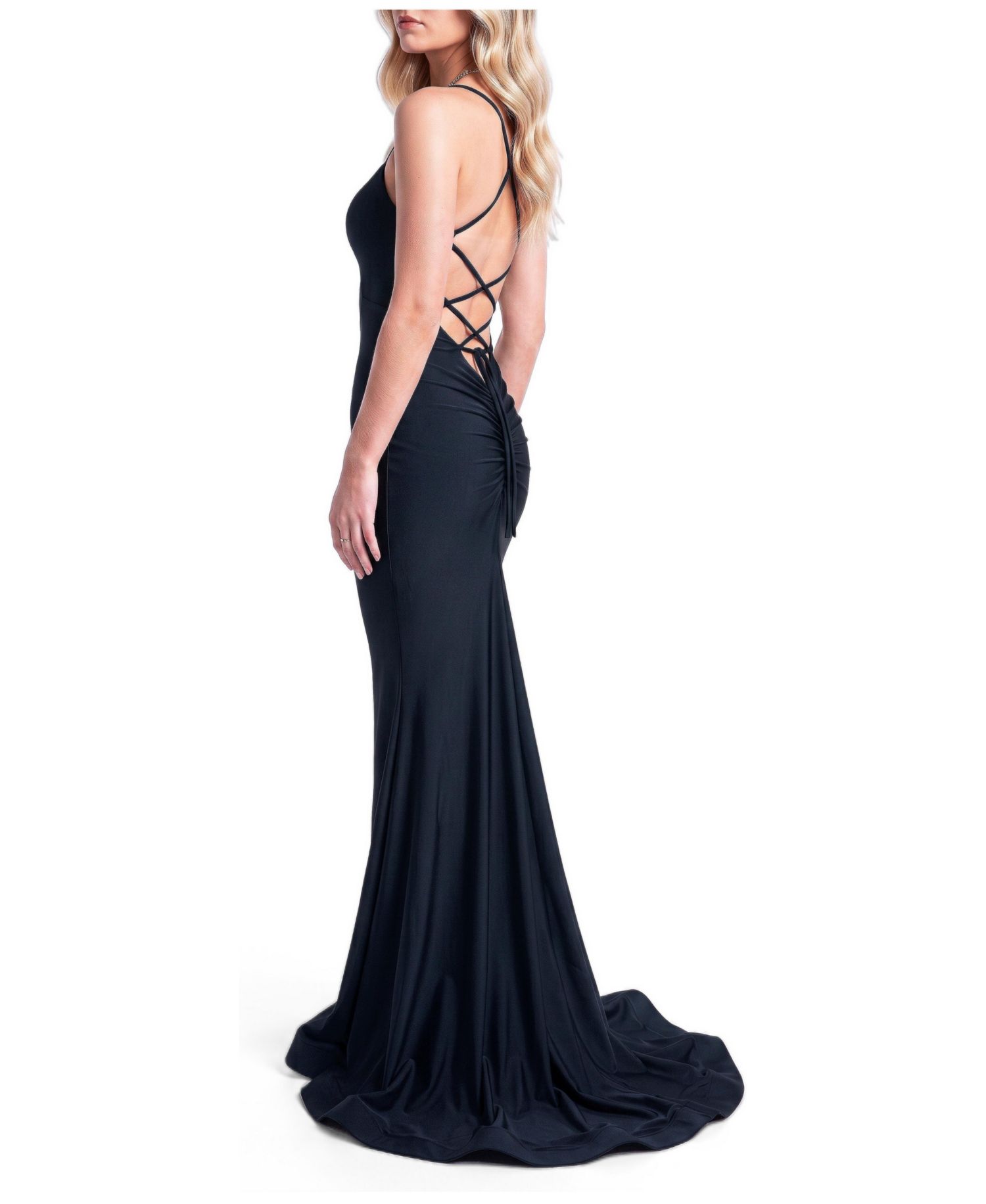 Women's Cutout Lace-Up Back Mermaid Evening Gown