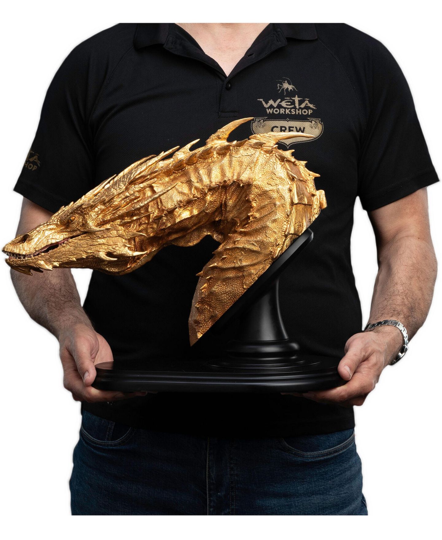 Детские фигурки WETA Workshop The Hobbit Trilogy - Smaug the Golden Limited Golden Bust Edition — фото 2
