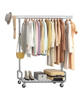 Portable Rolling Clothes Rack for Garments Bedroom and Laundry Room