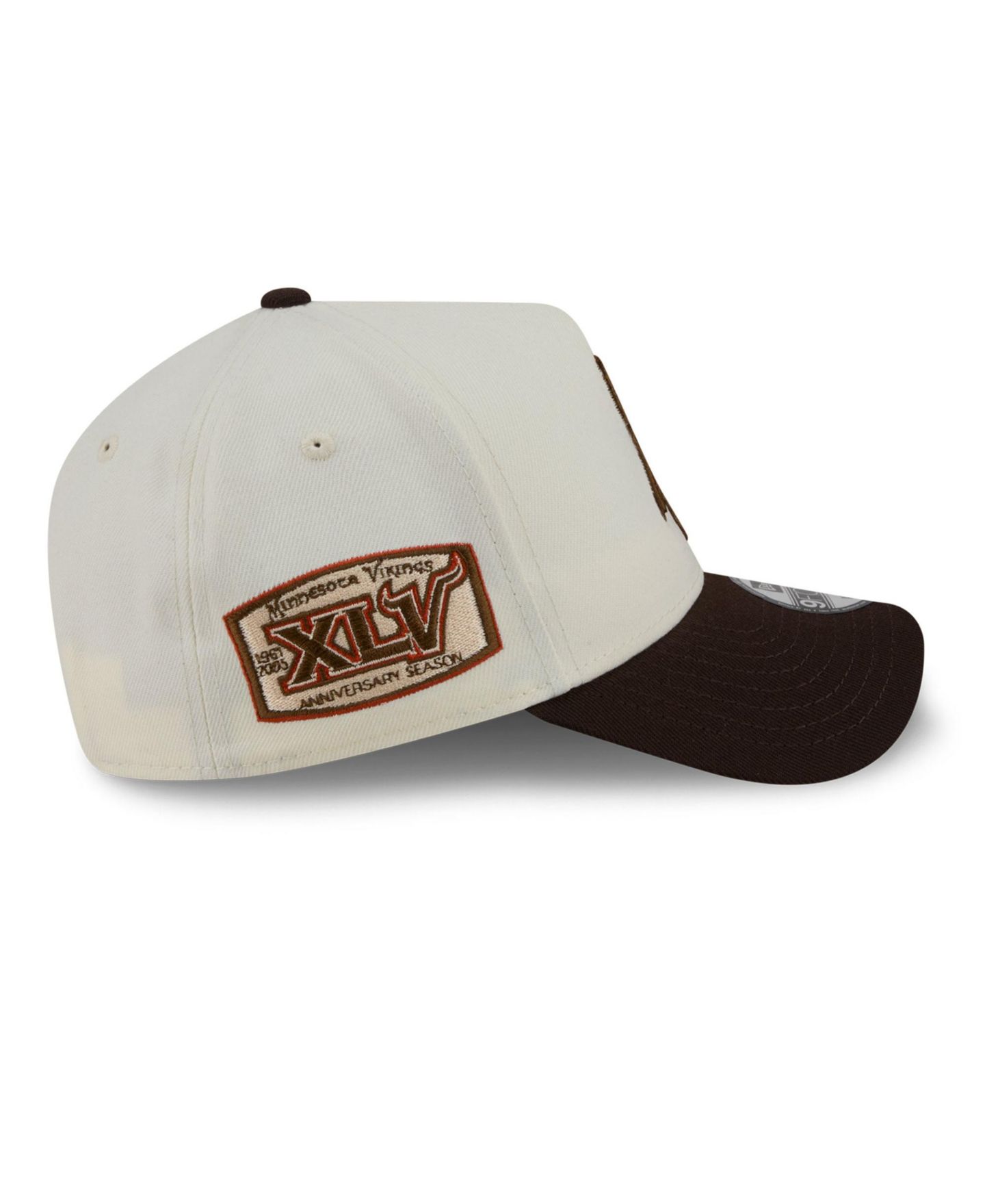 Мужская кепка New Era Cream/Brown Minnesota Vikings Pumpkin Spice A-Frame 9FORTY Adjustable Hat — фото 4