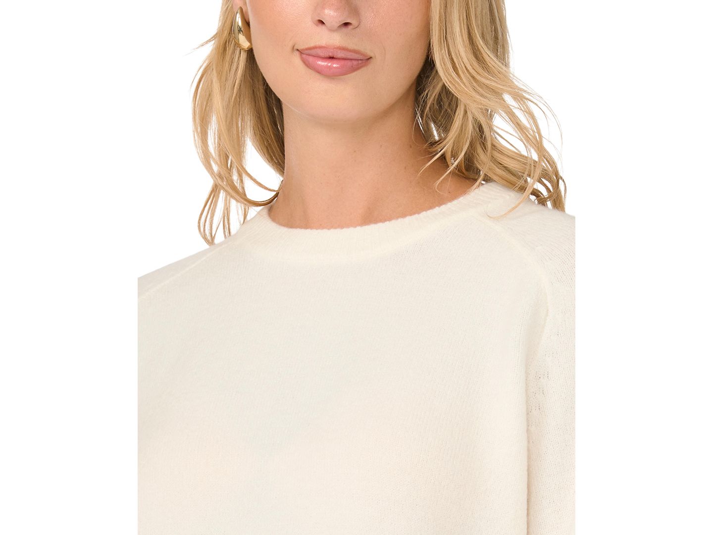 Женский свитер Vince Camuto Saddle Shoulder Crewneck Loose Long-Sleeve, цвет: Состаренный белый — фото 3