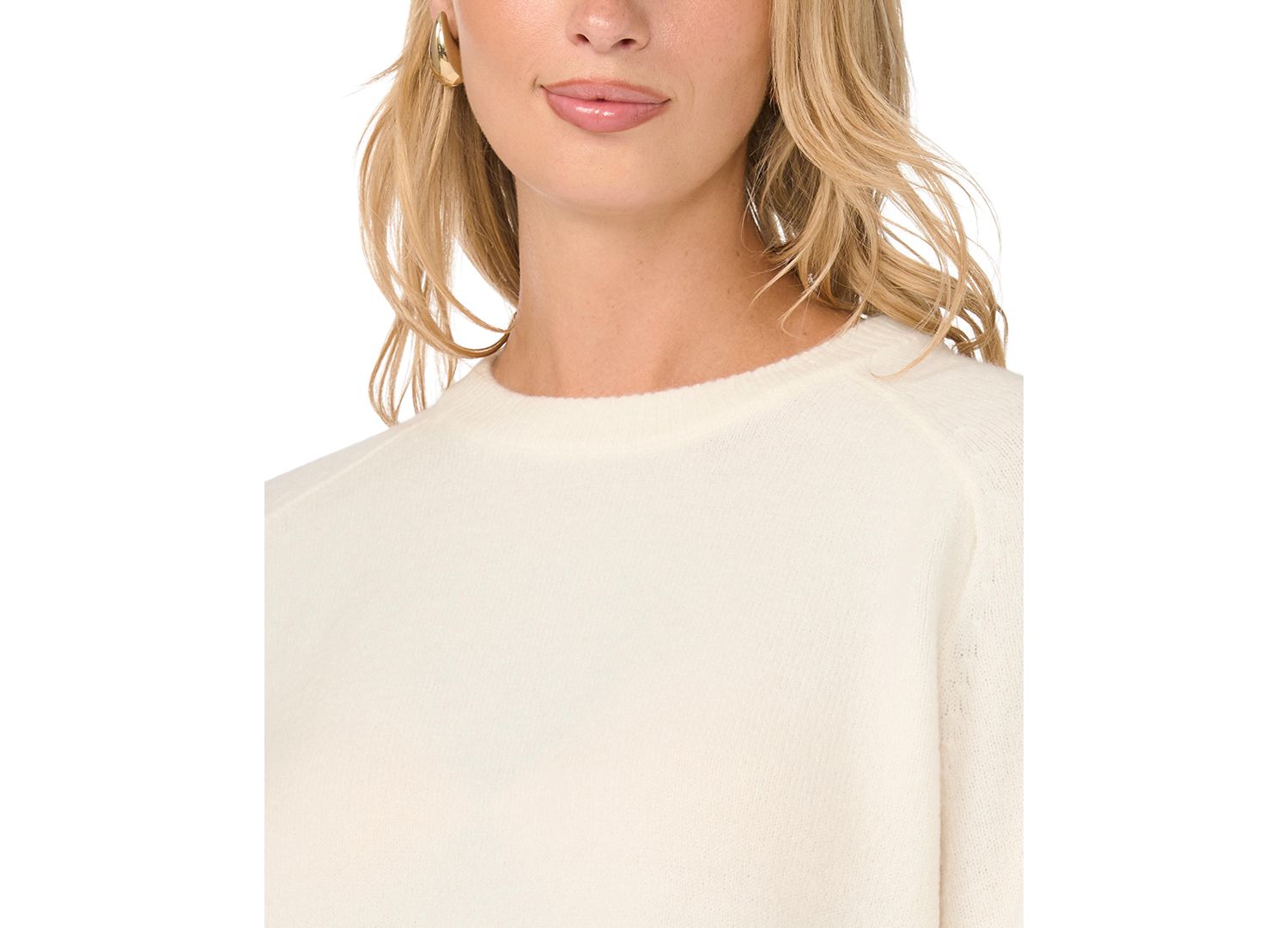 Women's Saddle Shoulder Crewneck Loose Long-Sleeve Sweater