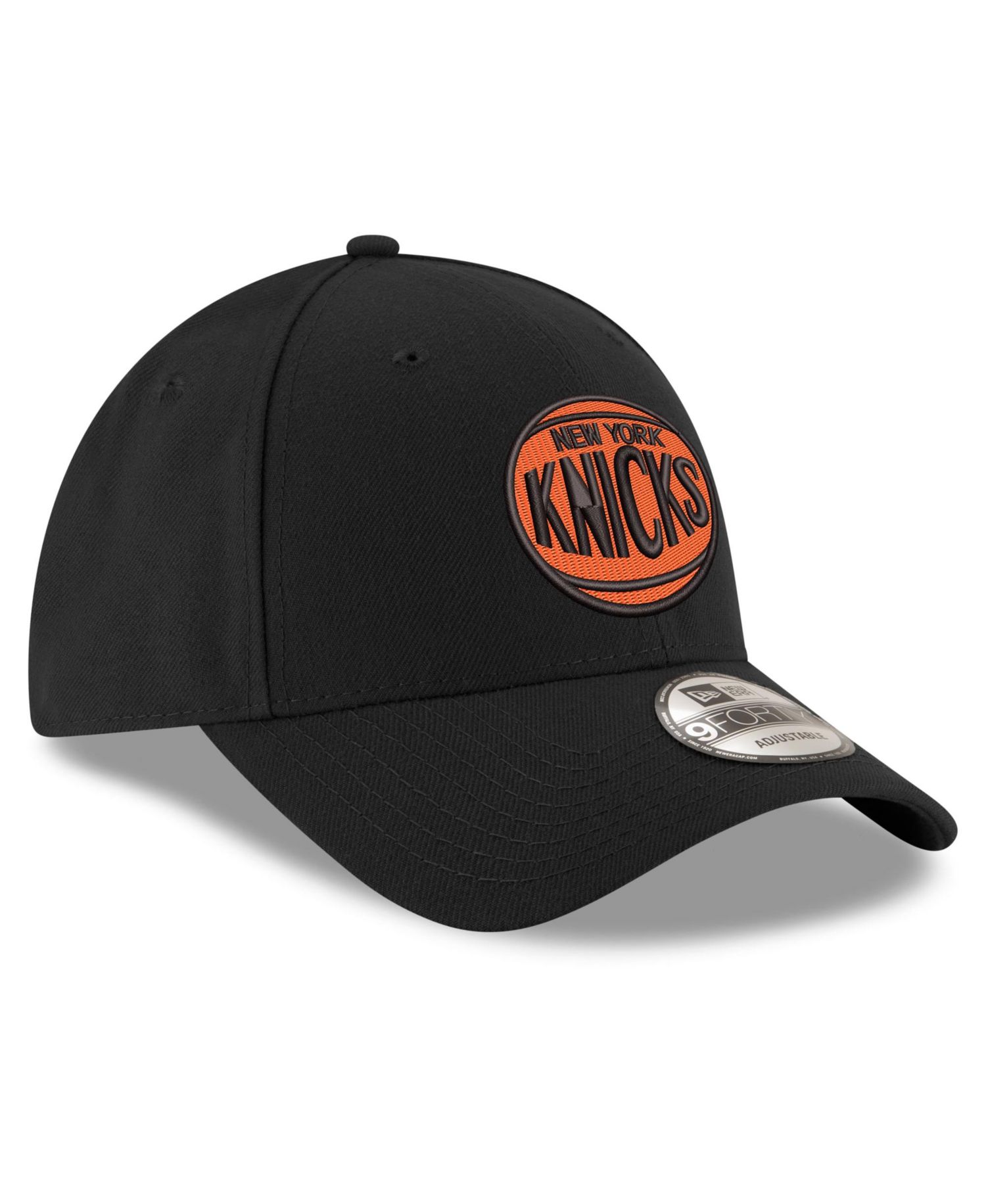 Big Boys and Girls Black New York Knicks Basketball Logo Adjustable Hat
