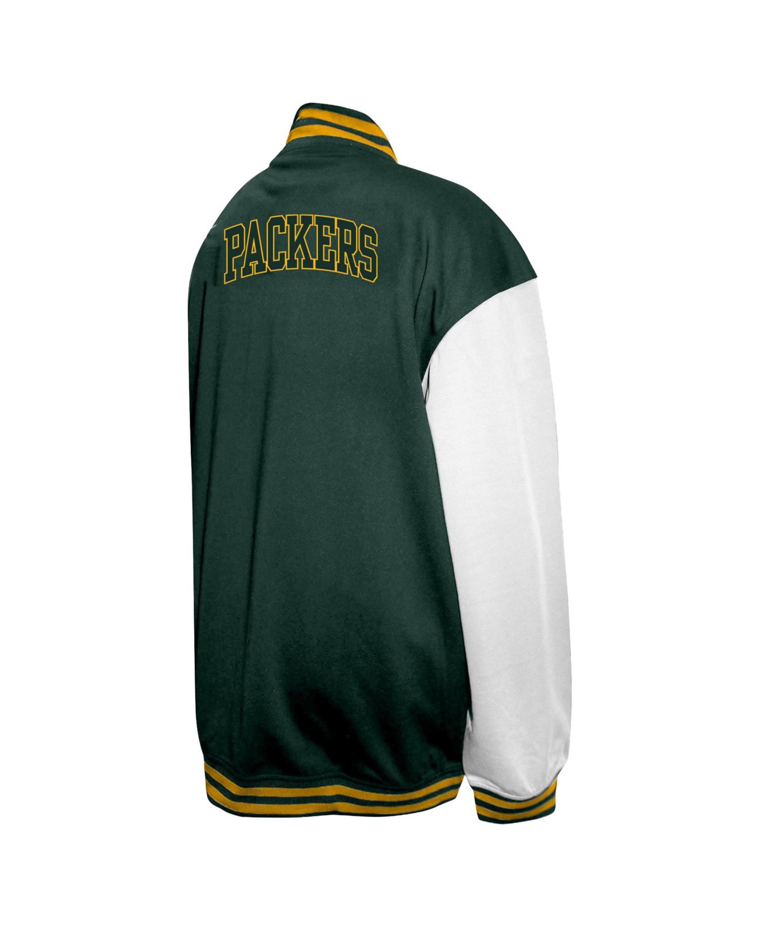 Men's Green Green Bay Packers Big & Tall Full-Snap Varsity Jacket