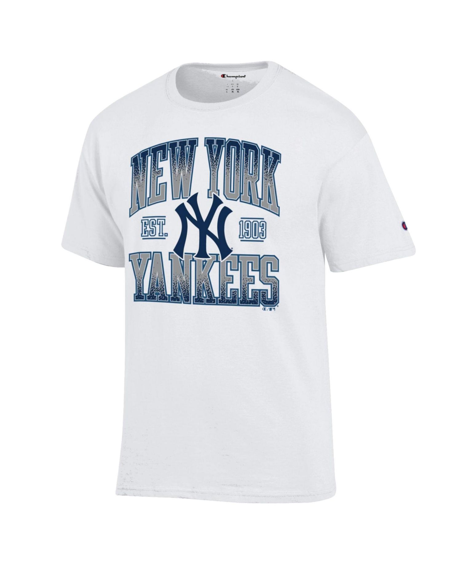 Men's White New York Yankees Team Name T-Shirt