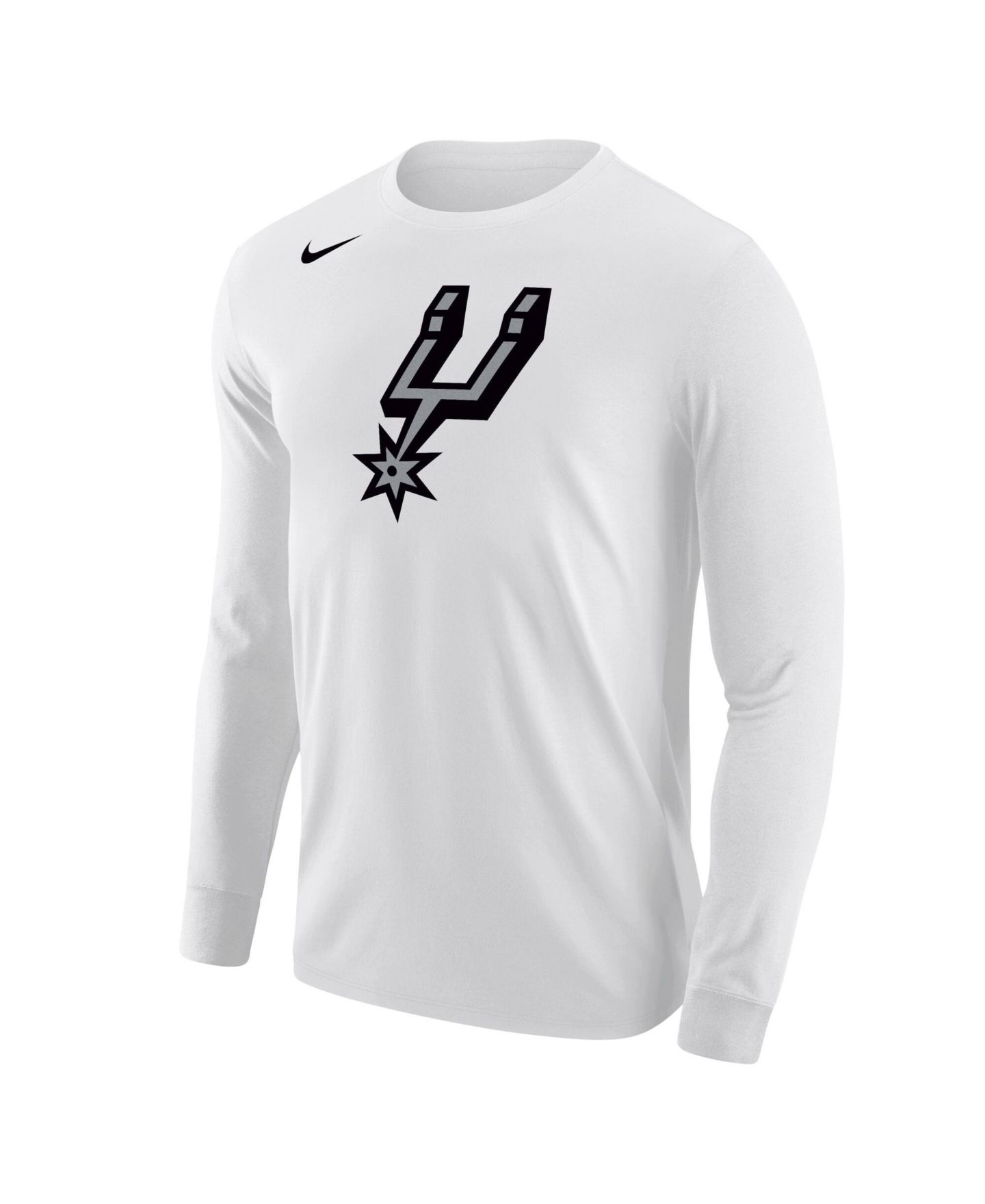 Мужская футболка Nike White San Antonio Spurs Logo Core Long Sleeve — фото 3