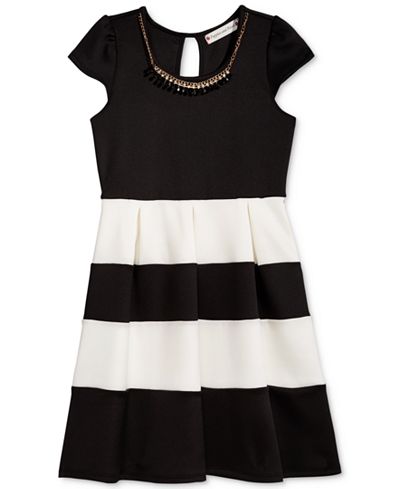 Crystal Doll Striped Fit & Flare Dress, Girls (7-16)