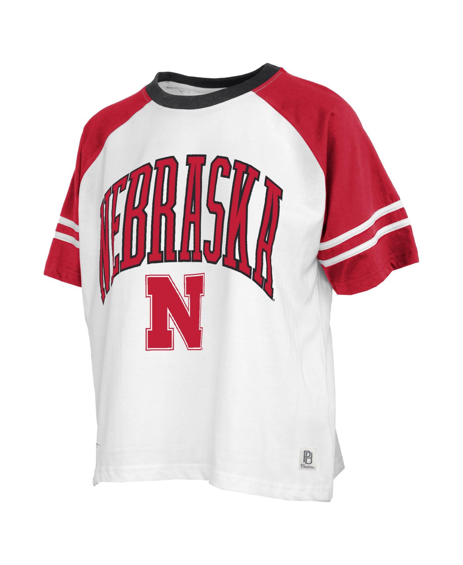 Women's White Nebraska Huskers Sky Colorblock T-Shirt