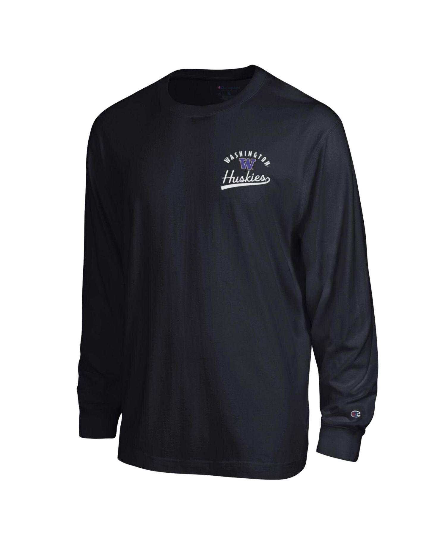 Men's Black Washington Huskies Laminated All-Star Long Sleeve T-Shirt