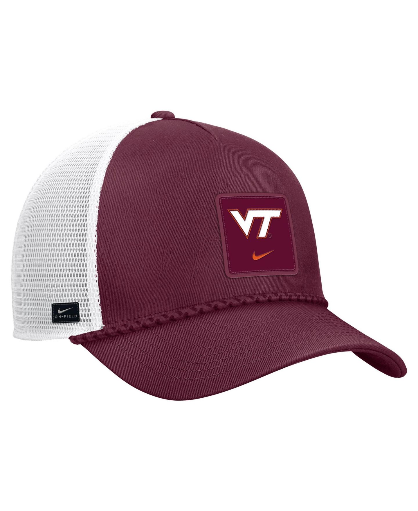 Мужская кепка Nike Maroon Virginia Tech Hokies 2026 On-Field Rope Adjustable Trucker Hat — фото 3