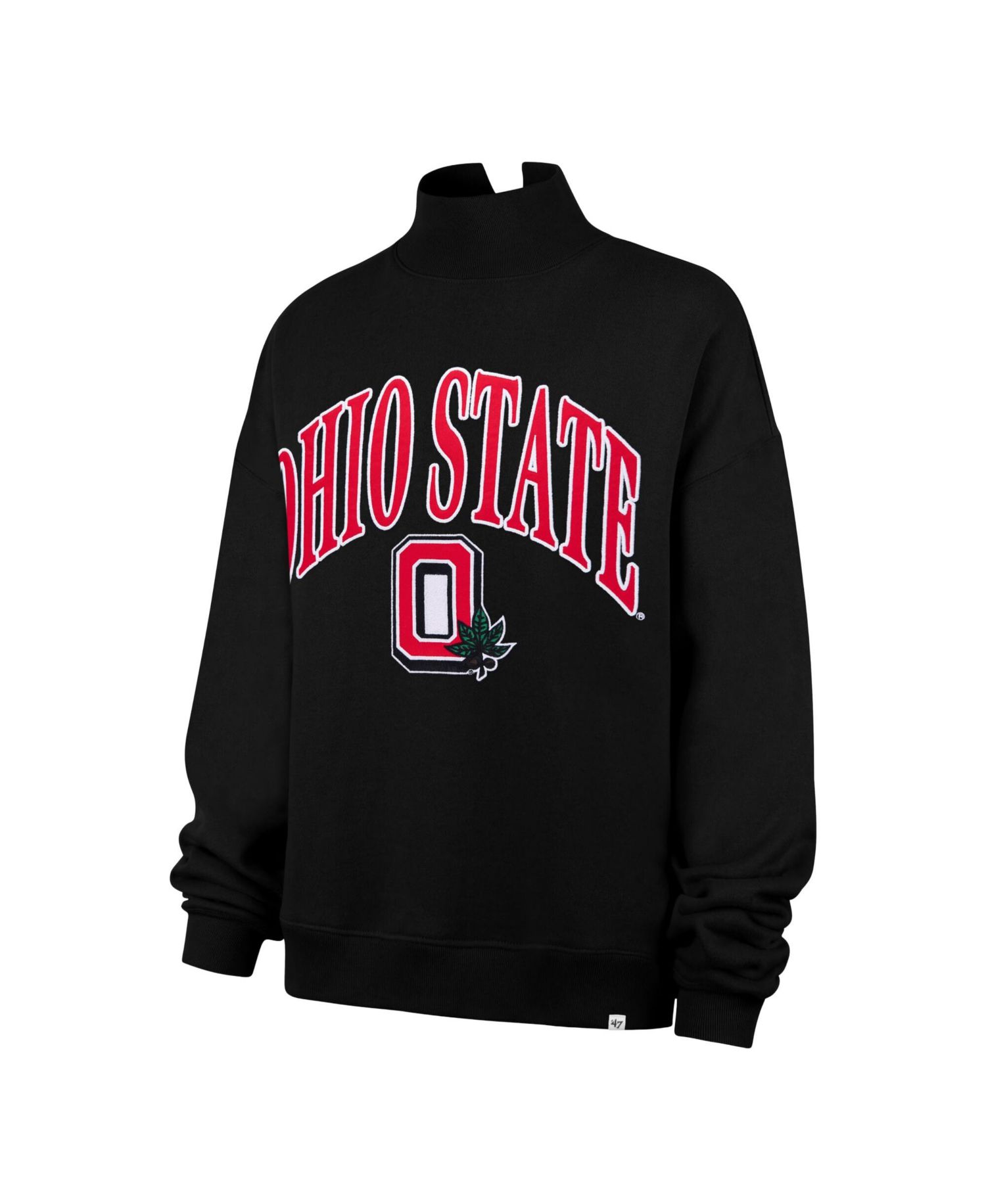 Women's '47 Black Ohio State Buckeyes Mock Neck Sweatshirt