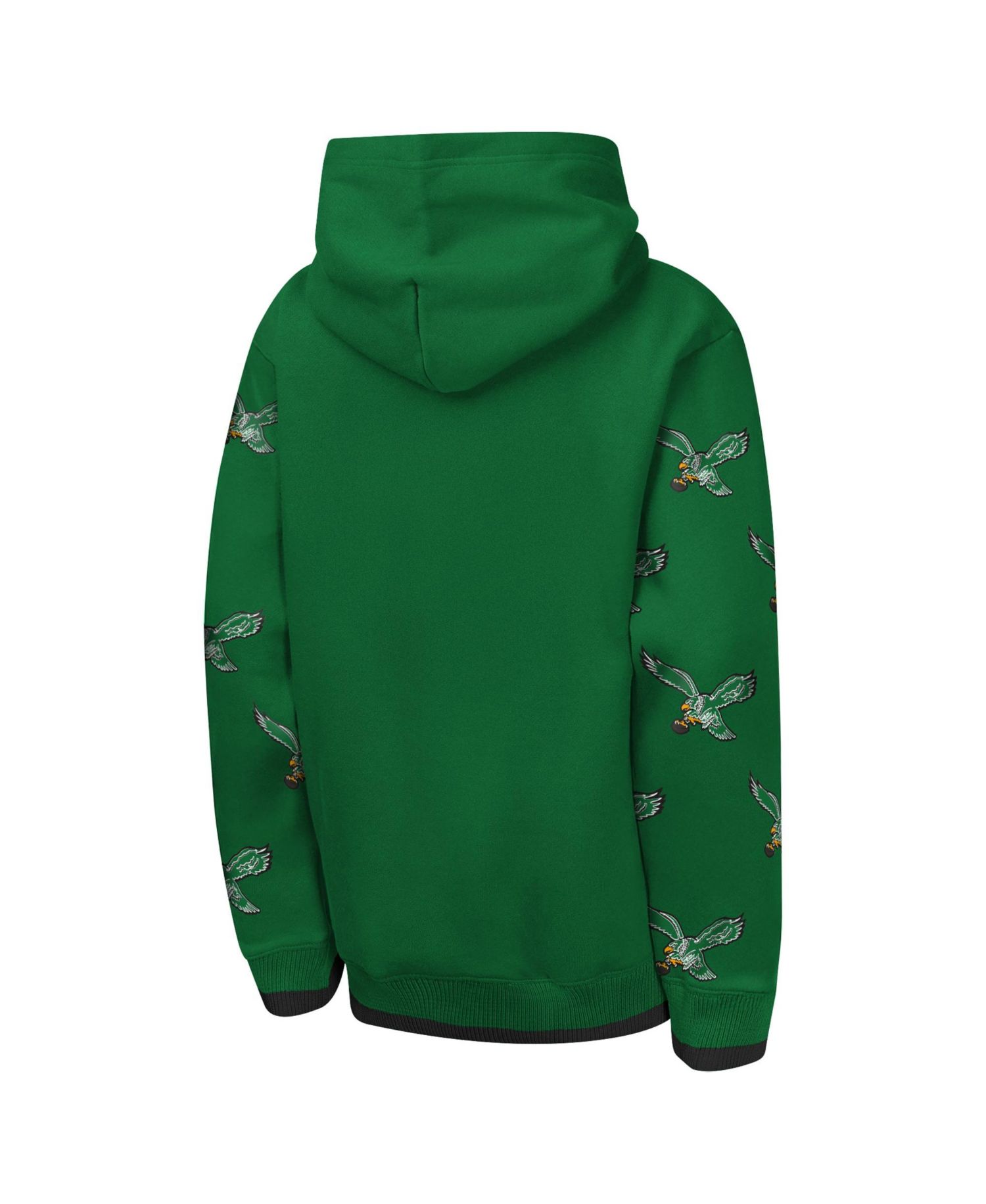 Big Boys and Girls Kelly Green Philadelphia Eagles Retro Draft Day Chenille Pullover Hoodie