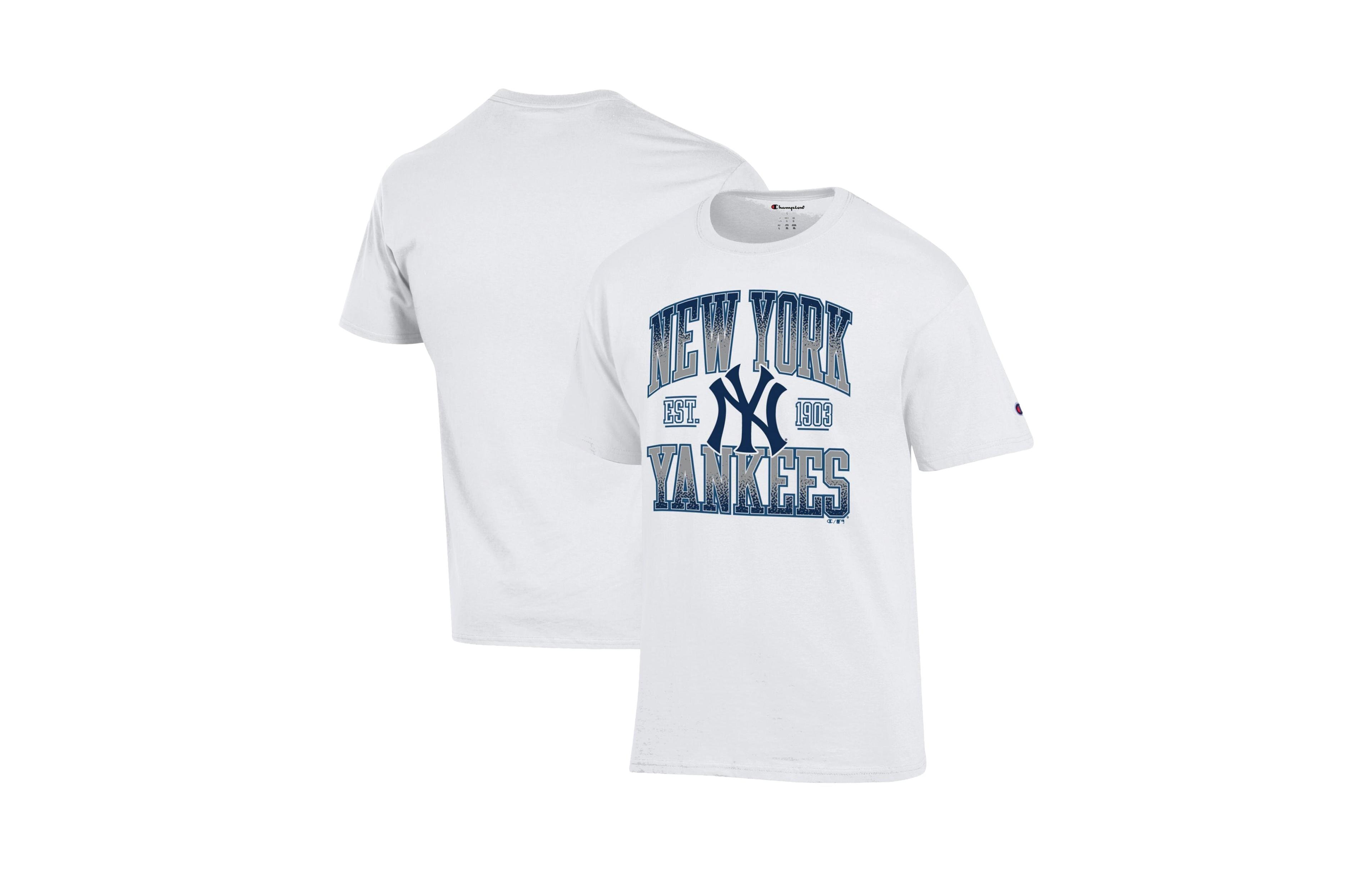 Champion Men's White New York Yankees Team Name T-Shirt