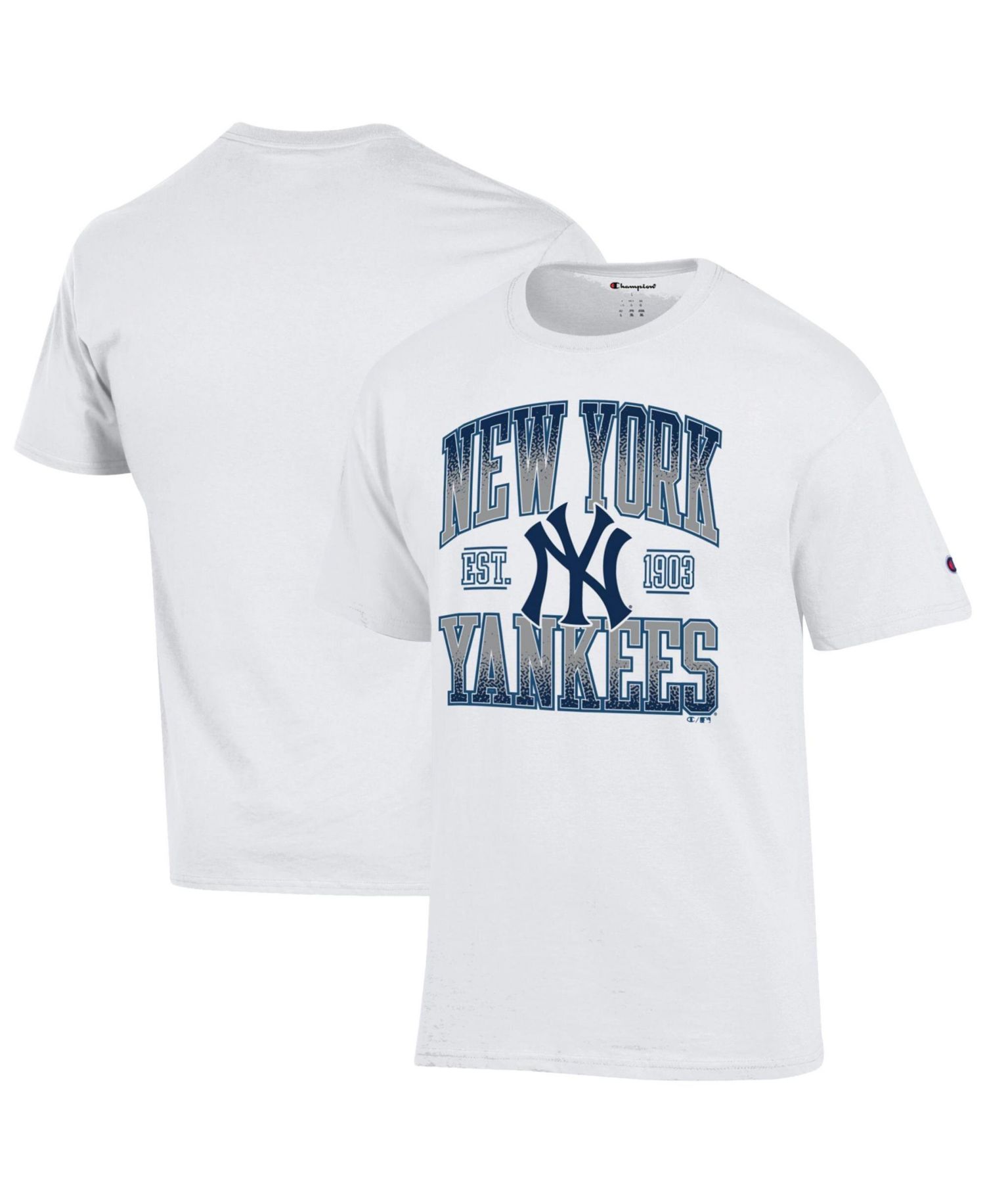 Men's White New York Yankees Team Name T-Shirt