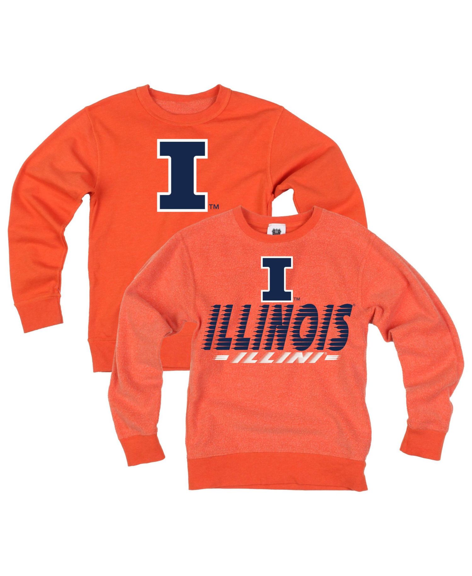 Big Boys and Girls Orange Illinois Fighting Illini Reversible Sweatshirt
