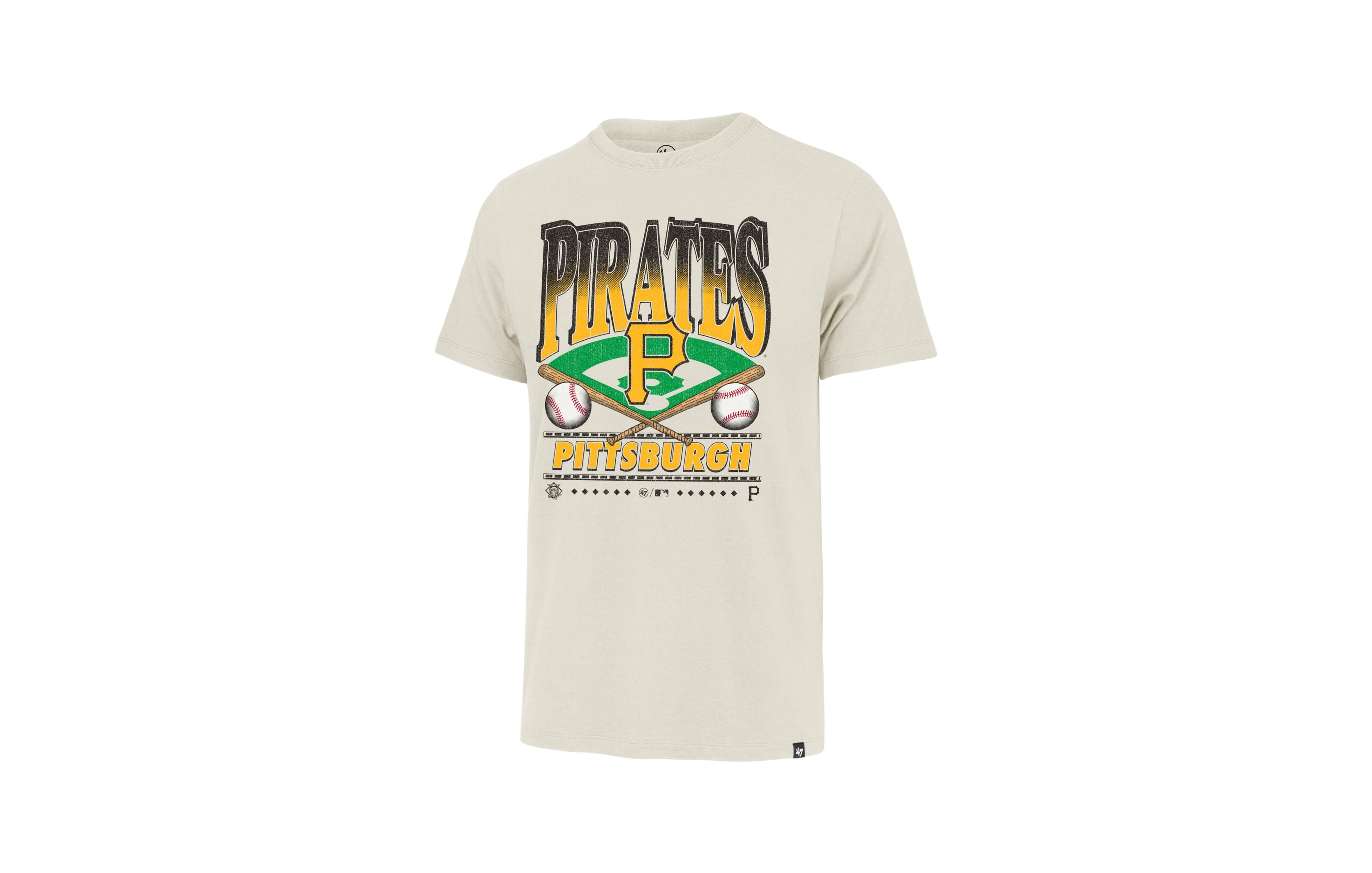 Men's '47 Tan Pittsburgh Pirates Straight Shot Two Franklin T-Shirt