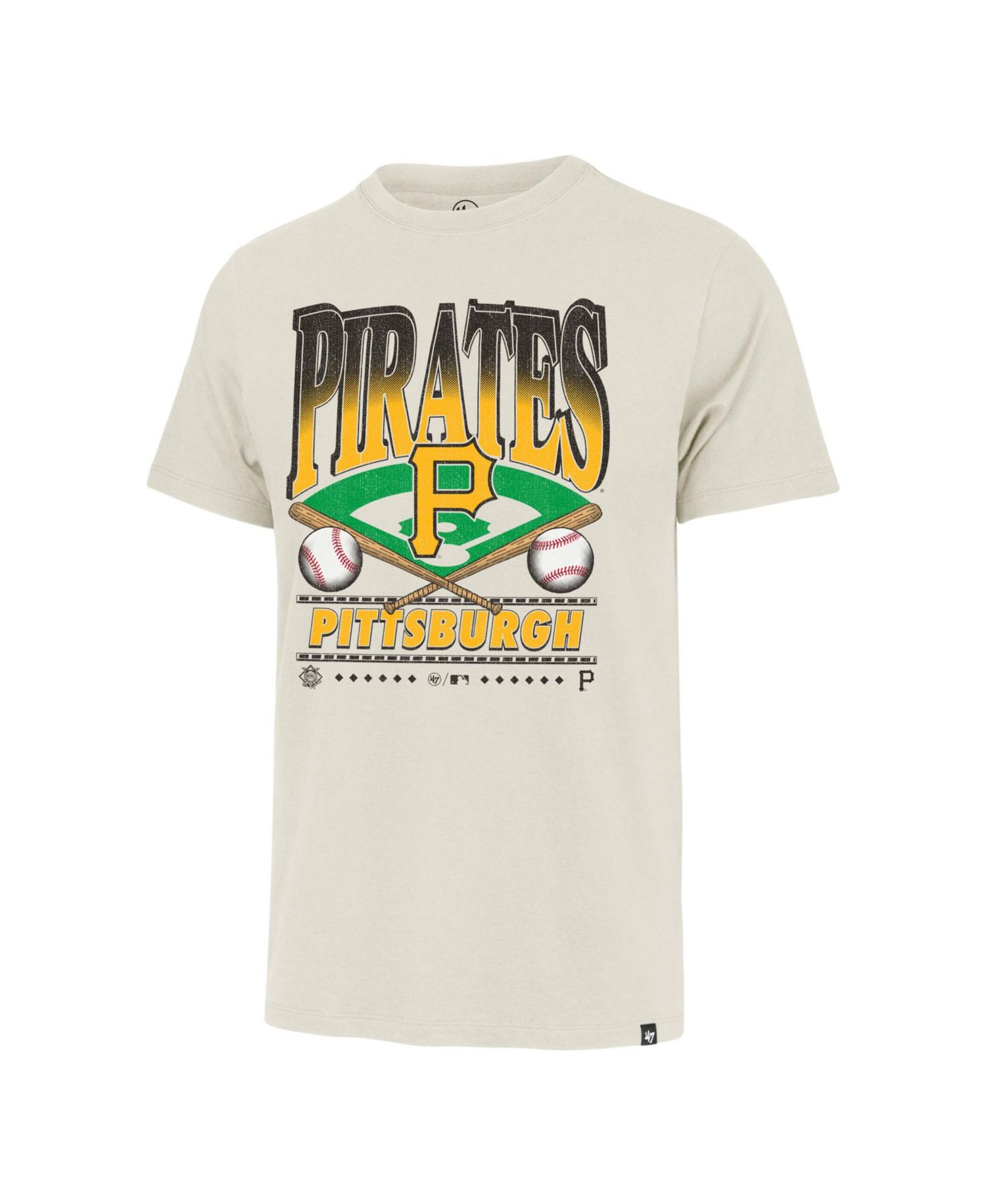 Men's '47 Tan Pittsburgh Pirates Straight Shot Two Franklin T-Shirt