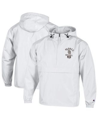 Men's  White San Diego Padres Packable Windbreaker Half-Zip Jacket