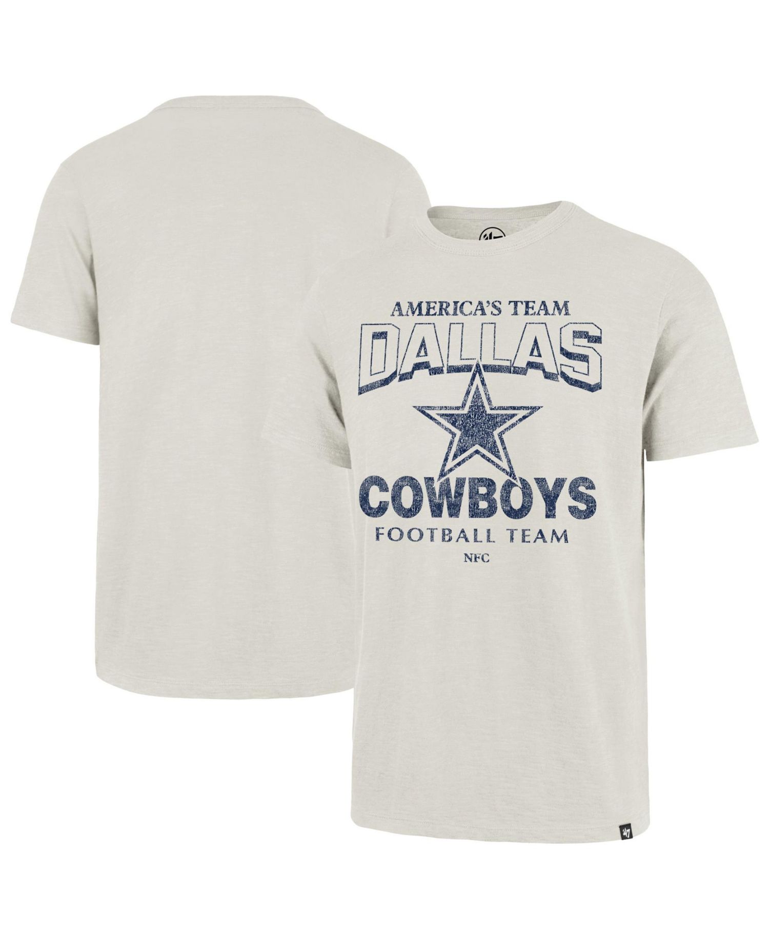 Men's '47 Natural Dallas Cowboys Head On Scrum Slub T-Shirt