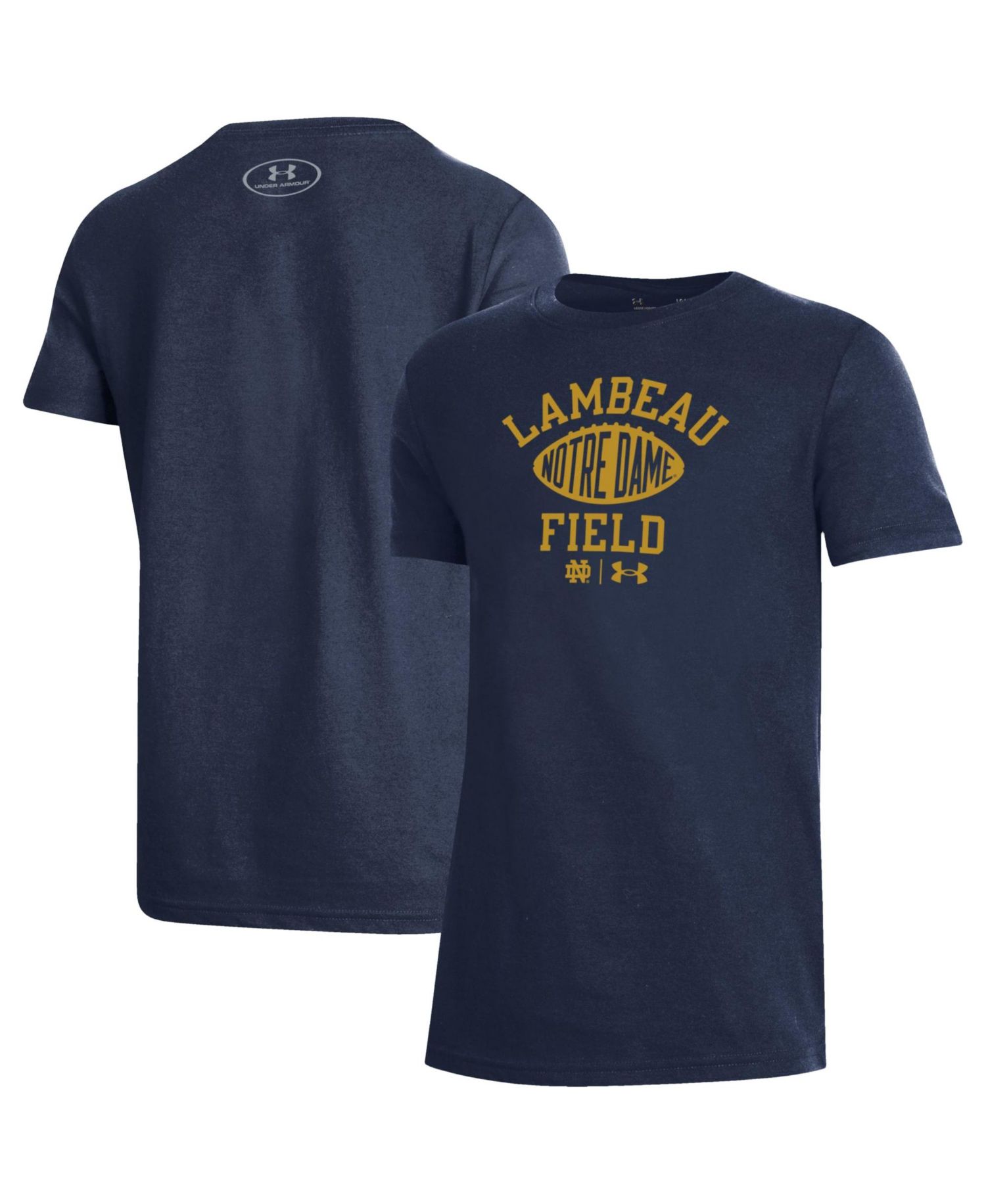 Big Boys and Girls Navy Notre Dame Fighting Irish 2026 Shamrock Series Lambeau Football Performance T-Shirt