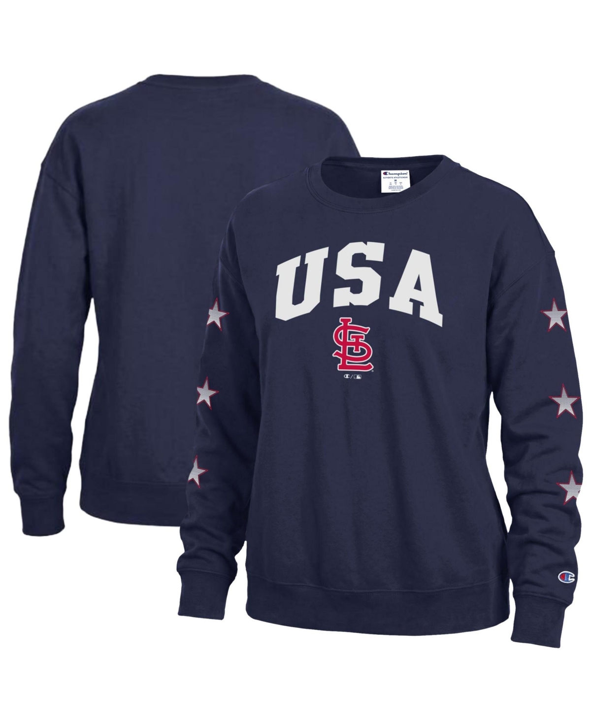 Champion Women's Navy St. Louis Cardinals Americana Fleece Crewneck Sweatshirt