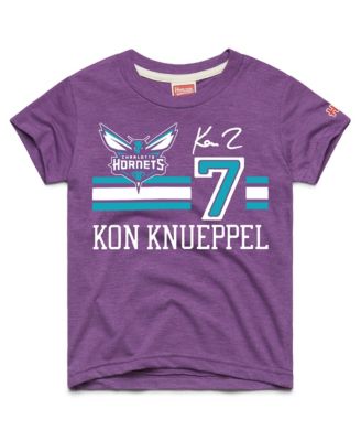 Big Boys and Girls Kon Knueppel Purple Charlotte Hornets Remix Signature Name & Number Tri-Blend T-Shirt