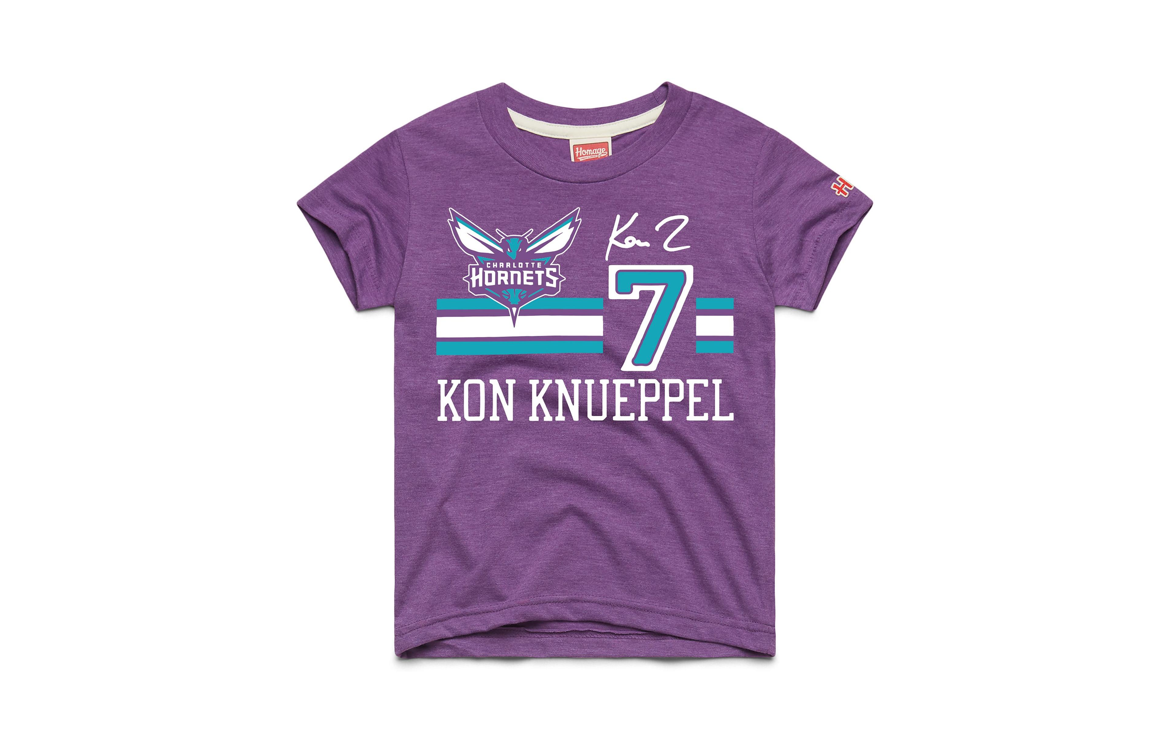 Big Boys and Girls Homage Kon Knueppel Purple Charlotte Hornets Remix Signature Name & Number Tri-Blend T-Shirt