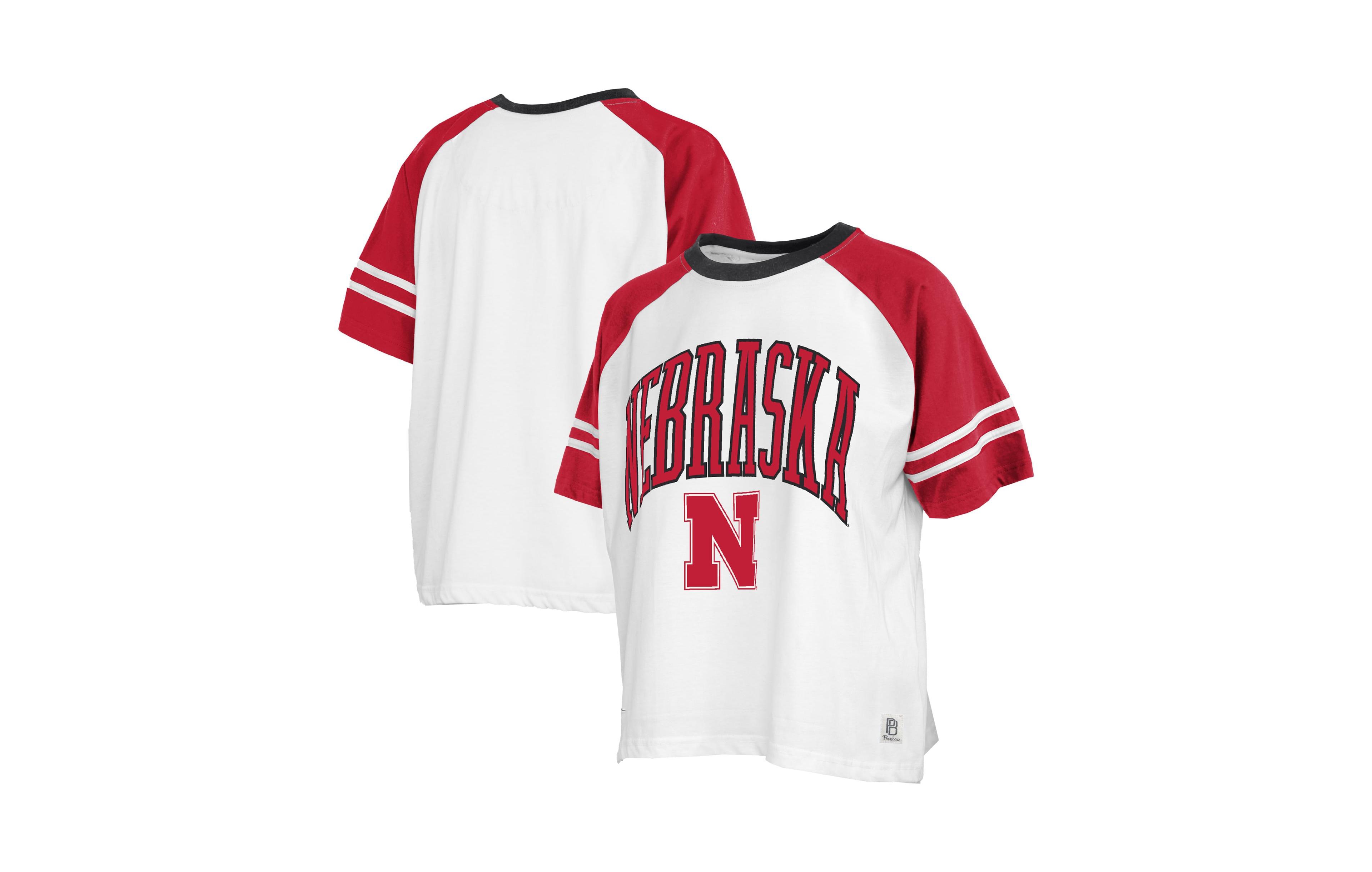 Pressbox Women's White Nebraska Huskers Sky Colo Block T-Shirt