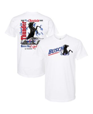 Men's  White Ross Chastain #1 2025 Busch Light Retro T-Shirt