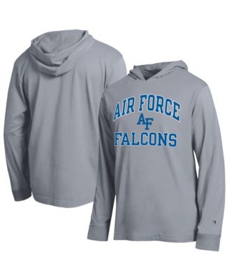 Men's  Heather Gray Air Force Falcons High Motor All-Star Long Sleeve Hooded T-Shirt