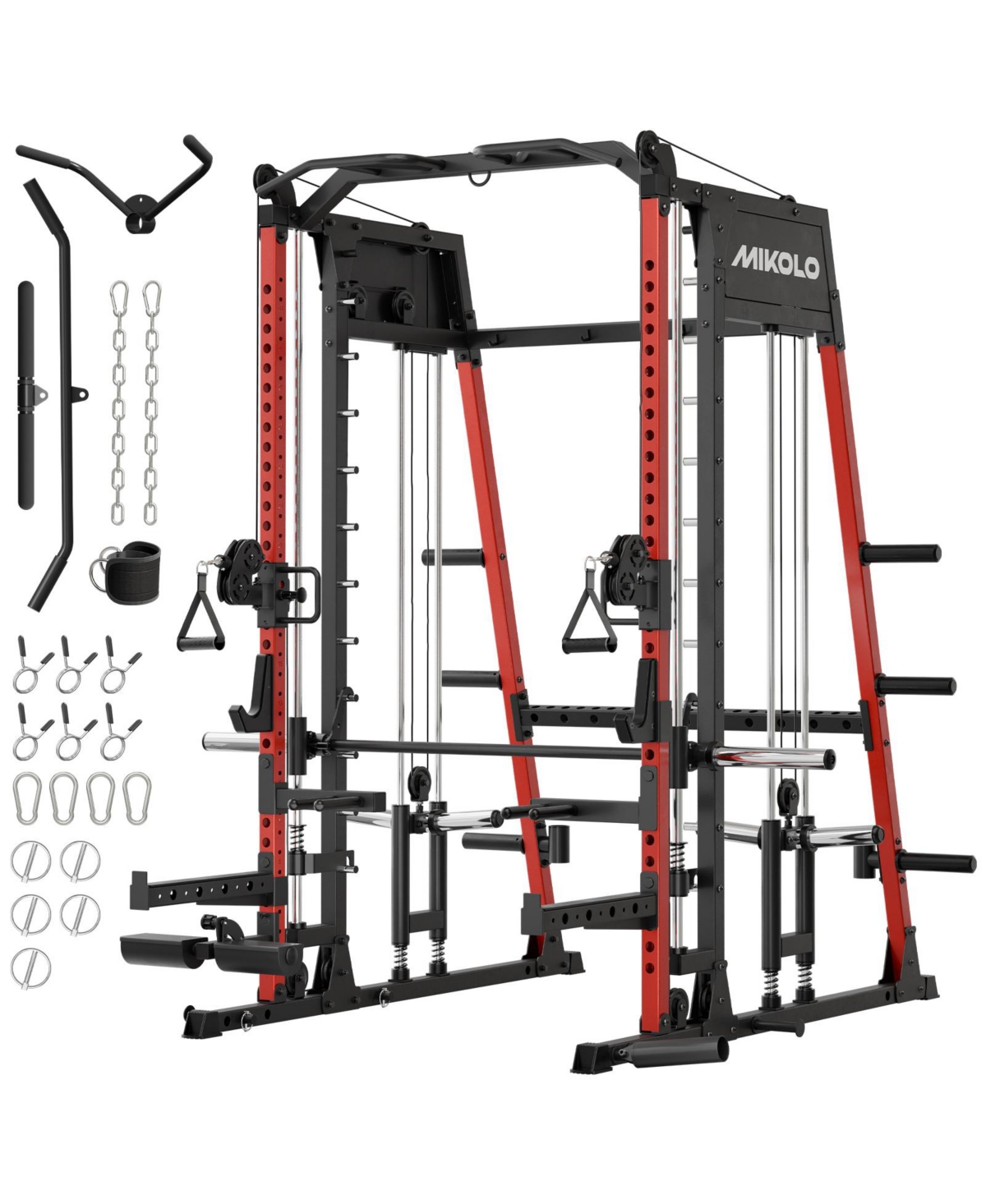 Mikolo Leg Extension and Curl Machine Adjustable Plate Loaded Seated Leg Extension and Lying Leg Curl for Home Gym