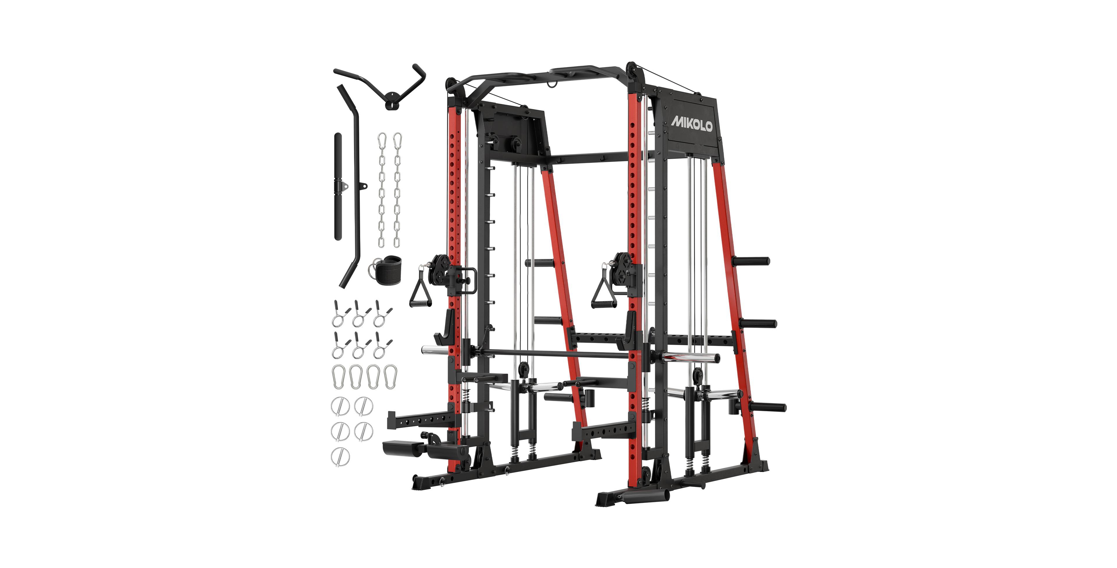 Mikolo Leg Extension and Curl Machine Adjustable Plate Loaded Seated Leg Extension and Lying Leg Curl for Home Gym