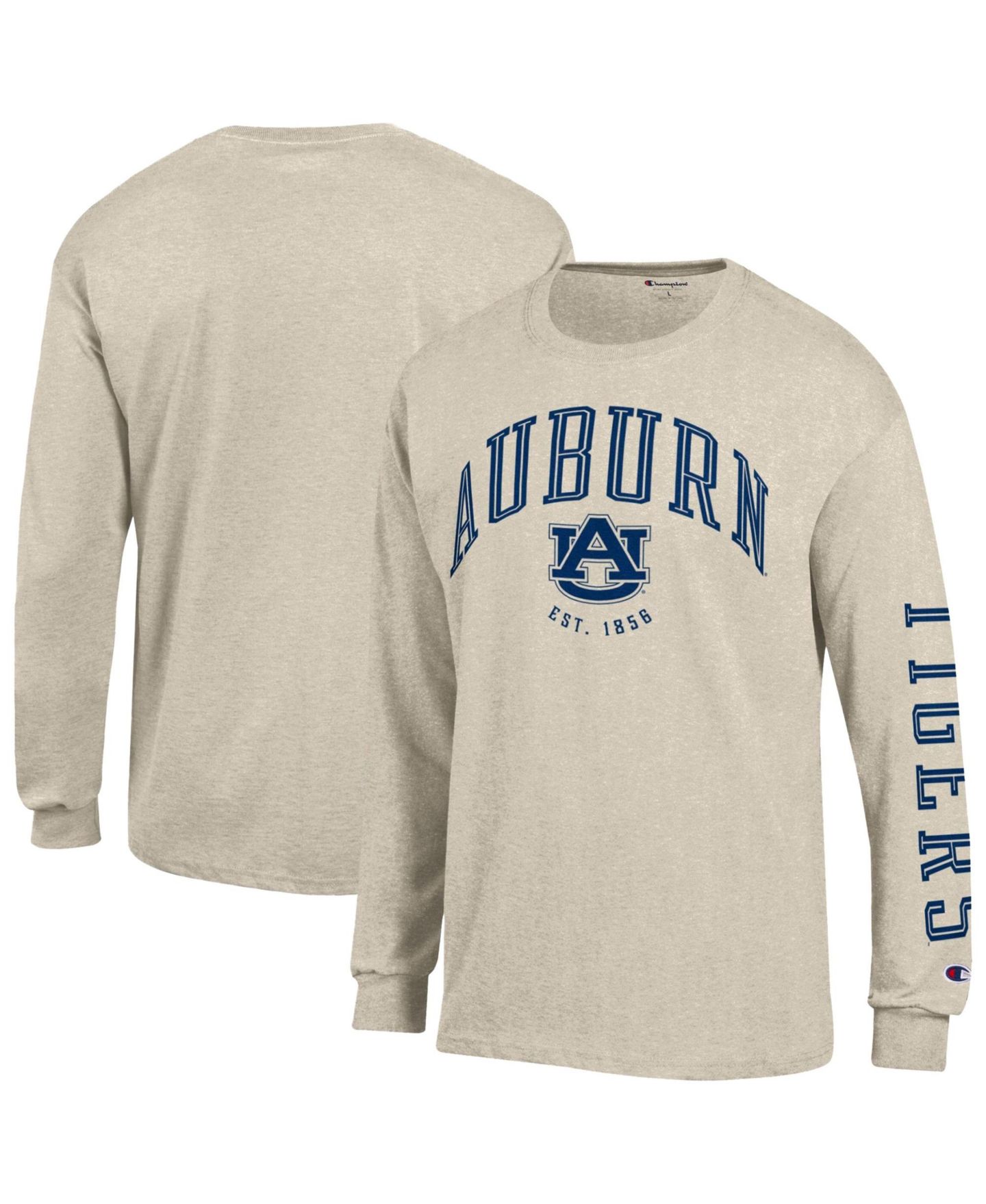 Мужская футболка Champion Heather Oatmeal Auburn Tigers Neutral Arch Long-Sleeve — фото 1